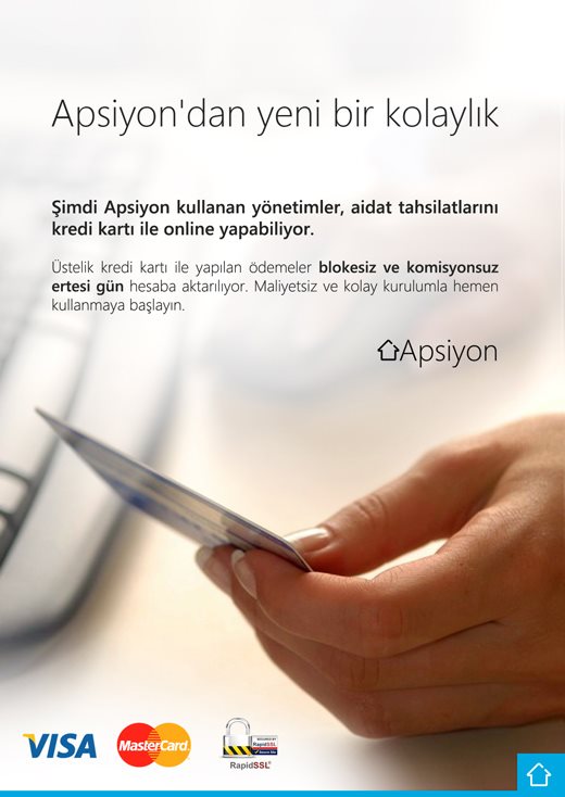 Kredi Kartı ile Aidat Tahsilatı Kolaylığı