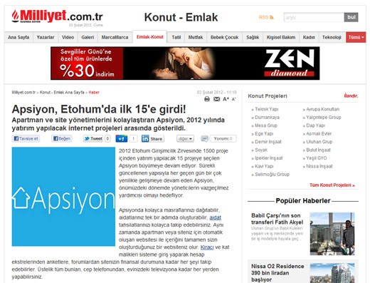 konut.milliyet.com.tr - Apsiyon, Etohum'da ilk 15'e girdi!