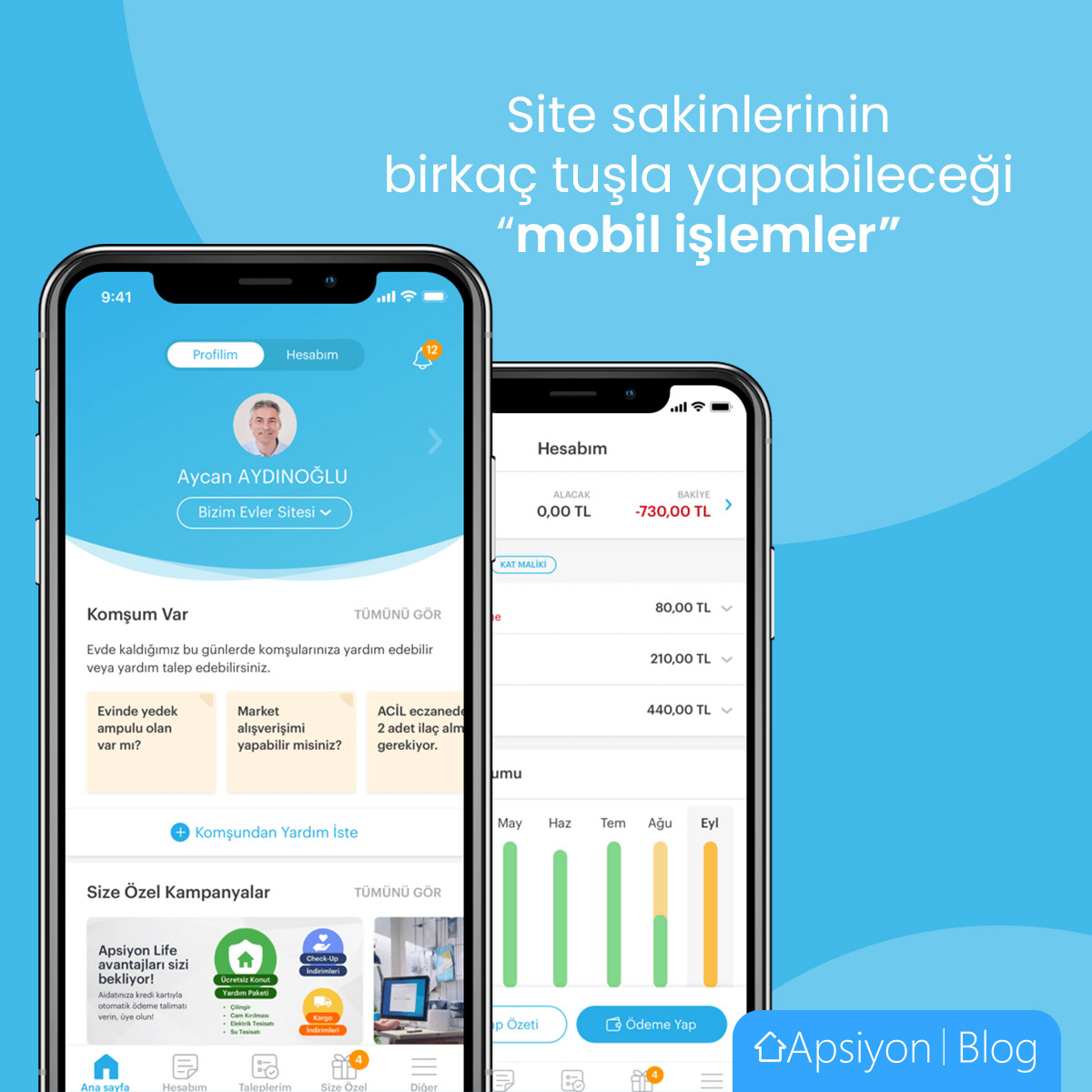 Site Sakinlerinin Evlerinden Sadece Birkaç Tıkla Yapabileceği Mobil İşlemler
