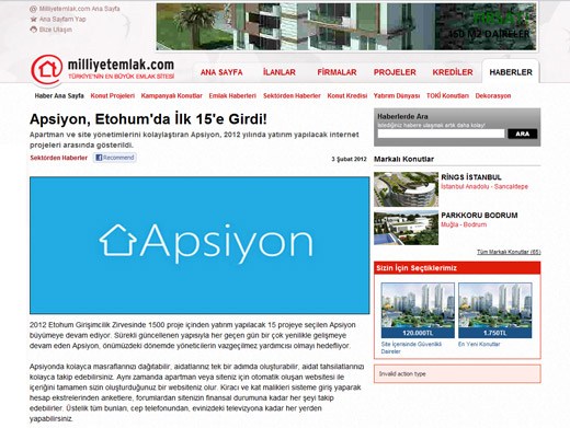 milliyetemlak.com - Apsiyon, Etohum'da İlk 15'e Girdi!